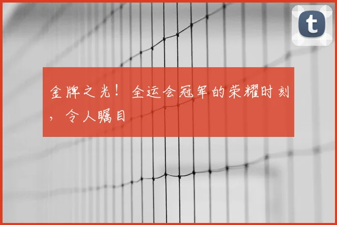 金牌之光！全运会冠军的荣耀时刻，令人瞩目
